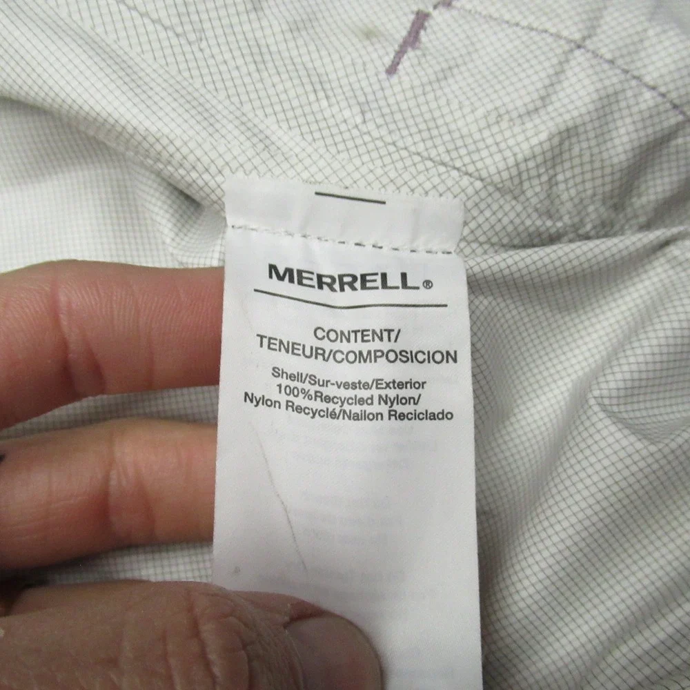 Merrell Jacket Womens Medium Purple Fallon Lightweight Hooded Wind Rain Full Zip